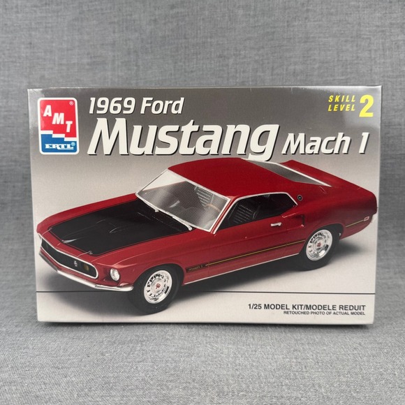 Amt Other - AMT Ertl 1969 Ford Mustang Mach 1 1/25 Model Kit 8233 New Sealed Vintage 1996